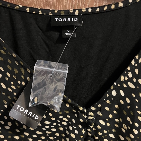 Black, Dotted, Button front Tank Top, NWT - Picture 4 of 8